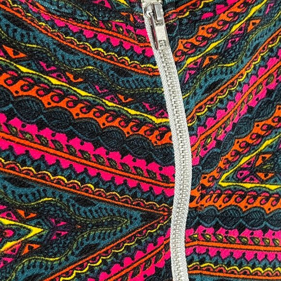 LuLaRoe Amelia XS Fit & Flare Dress Green Pink Geometric Fall Print - Picture 12 of 12